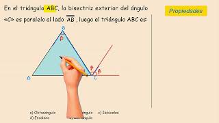 En el triángulo ABC la bisectriz exterior del ángulo «C» es paralelo al lado AB [upl. by Ellinnet]