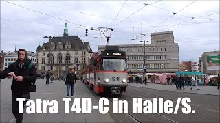 Straßenbahn HalleSaale Tatra T4DC am 23032016 [upl. by Draneb37]