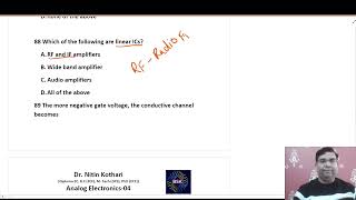 Analog Electronics MCQ session 04 [upl. by Ymmat]