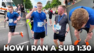 How I Ran A Sub 130 Half Marathon  Race Vlog [upl. by Holey703]