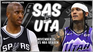 San Antonio Spurs vs Utah Jazz Full Game Highlights  Nov 26  2025 NBA Season [upl. by Juanne]