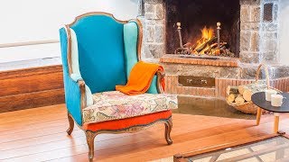 Cómo tapizar un sillón orejero con telas de colores  Decogarden [upl. by Ylicis]