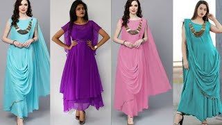 plain Georgette dress designGeorgette dress designGeorgette trending dress designAskfashiondesign [upl. by Conney]