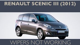 Renault Scenic MK3 2012  Front Wipers not Working  Fault Code 952108 Opposing Motor Connection [upl. by Faludi]