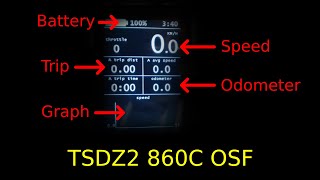 TSDZ2 860C open source OSF display basic usage and configuration [upl. by Zawde667]