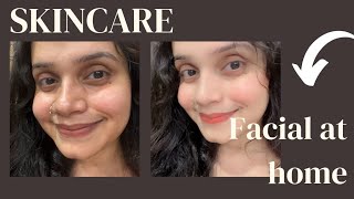 How to do facial at home पार्लर से 4 गुना निखार सिर्फ 5 मिनट में [upl. by Lanuk]