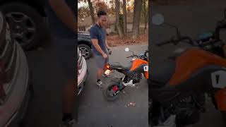 No exhaust honda grom Sounds hilarious 😂 MAKES FLAMES [upl. by Fesoj122]