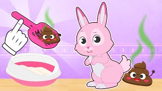 BABY PETS 💩🚽 Ruby the rabbit learns how to poo in the bathroom [upl. by Nosnarb]