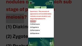 The process of appearance of recombination nodules occurs which sub stage of prophase I in meiosis [upl. by Freytag]
