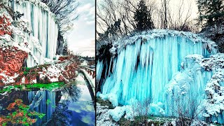 Thermal waterfall freezes in Romania  Cataclysm Today January 28 2022 [upl. by Sofia]