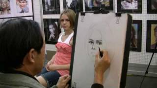 Live portrait of a teenage girl in charcoal [upl. by Allerim]