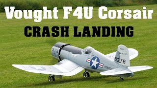 F4U Corsair  scale RC plane  CRASH LANDING  4K  Jirice 2023 [upl. by Enirok451]