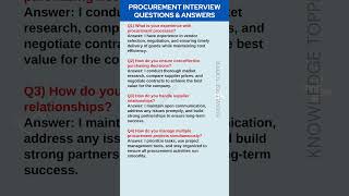 Procurement Interview Questions and Answers  Procurement Job Interview Questions and Answers [upl. by Wilkens]