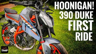 2024 KTM 390 Duke Review  First Ride [upl. by Mairhpe226]