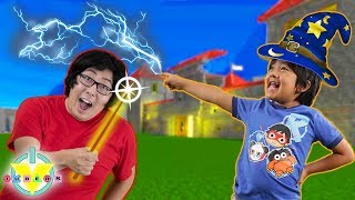 RYAN vs DADDY trying to be a wizard Castle in Wizarding World Game  Lets Play Roblox [upl. by Natsirt]