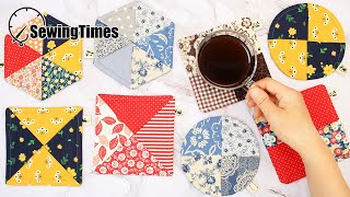 DIY EASY COASTERS 4TYPE for beginner  Home Deco amp Sewing Gifts Ideas sewingtimes [upl. by Geri839]