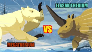 Megatherium vs Elasmotherium  Prehistoric Animals Tournament S1  Prehistoric Animal Animation [upl. by Atniuqal]