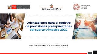 Alcances para la Aprobación del Presupuesto Institucional de Apertura 2023 [upl. by Aneerbas]