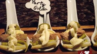 Basque pintxos and tapas How to make Gildas on appetizer spoons [upl. by Vorfeld567]