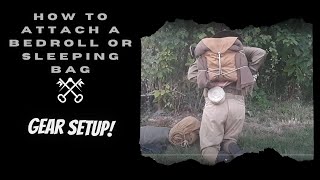 How to attach a bedroll to a Boy Scout Yucca 573 backpack or similar backpack [upl. by Auqinahc]