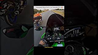 Drag Race Kawasaki Ninja Zx10r vs R15🔥shorts bike rider dragrace zx10r r15v4 kawasaki race [upl. by Steinberg]