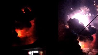 Footage of Ruangs Powerful Volcanic Eruption 2024 [upl. by Aleyak360]