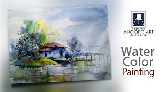 WATER COLOR PAINTING  EASY WATER COLOR PAINTING  WATER COLOR DEMO [upl. by Nnylear963]