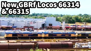 FIRST Mainline Working for New GBRf LOCOS 66314 amp 66315 Plus DB Royal Liveries on the Move [upl. by Lekar]