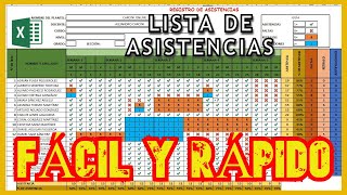 Cómo HACER una LISTA de Asistencia en Excel Para Alumnos o Trabajadores CREAR Registro de Asistencia [upl. by Gniliem]