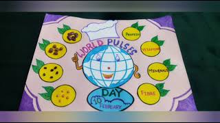 Poster on World Pulses Day February 10 Easy drawing on World Pulses Day [upl. by Enomed114]