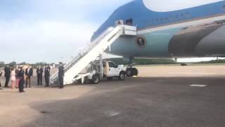 Donald Trump lands at Harrisburg International Airport for rally [upl. by Drusi]