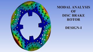 Disc Brake Rotor I DesignI  Modal Analysis I Natural Frequency  Deformation  ANSYS Workbench [upl. by Zelde]