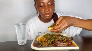 Asmr  Eating Spinach Soup With Semo Fufu africanfoodmukbang [upl. by Libys]