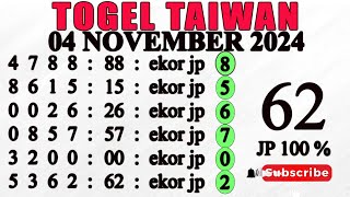 PREDIKSI TAIWAN 04 NOVEMBER 2024  BOCORAN TAIWAN HARI INI  RUMUS TAIWAN  RUMUS TAIWAN JITU [upl. by Gylys]