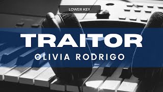 Olivia Rodrigo  traitor Acoustic Karaoke Lower Key [upl. by Flowers951]