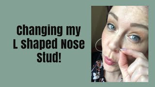 Changing my nose stud L shaped [upl. by Siroved]