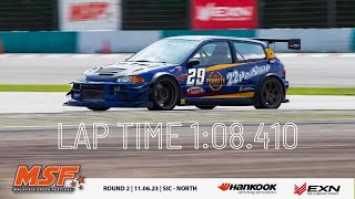 Fastest Sepang North Circuit MSF23 R2 Qualifying EG Vtec Turbo onboard Faidzil Alang 108410 [upl. by Sedecram]