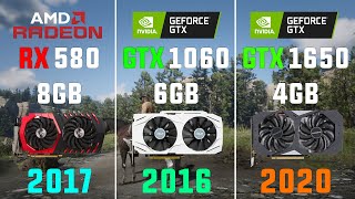 RX 580 8GB vs GTX 1060 6GB vs GTX 1650 4GB Test in 7 Games [upl. by Ardnekal]