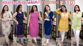 MEESHO Affordable OfficeCollege Wear Kurtis Starting Rs 119  MEESHO TRYon Haul  Mahima Giri [upl. by Pomcroy]