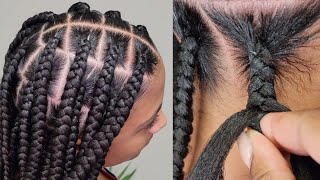 LARGE KNOTLESS BRAIDS PERFECT GRIP  BEGINNER FRIENDLY 👌🏾👏🏾 [upl. by Fihsak270]