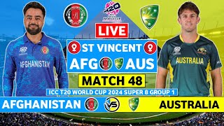 Afghanistan vs Australia Live Match  AFG vs AUS Live Match  ICC T20 World Cup 2024 Live Commentary [upl. by Ainerbas]