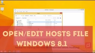 How to Open Hosts File on Windows 81 [upl. by Enahpad]