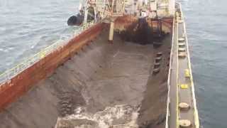 Split Hopper Barge Tiger  Discharging at sea [upl. by Hctud]