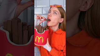 Chocolate 🍟 VS Real Food Challenge shorts youtubeshorts trendingshorts [upl. by Viradis]