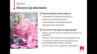 Chemia  klasa 8  Gliceryna i jej właściwości [upl. by Asiralc]