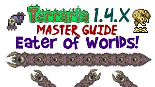 Terraria 14 Eater of Worlds ExpertMaster Guide Cheese Spawn Summon Item Arena Boss Fight [upl. by Ahsikam]