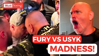 FULL FIGHT John Fury and Usyks team come to BLOWS on fight week🔥 [upl. by Launamme571]