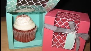 Cupcake box with window frenchiestampscom [upl. by Nailil257]