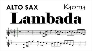 Lambada by Kaoma Alto Sax Sheet Music Backing Track Play Along Partitura [upl. by Margot]