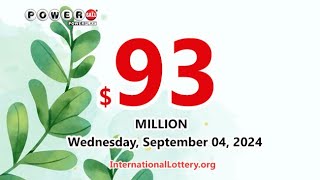 Result of Powerball lottery on September 02 2024  Jackpot rises to 93000000 [upl. by Norean821]